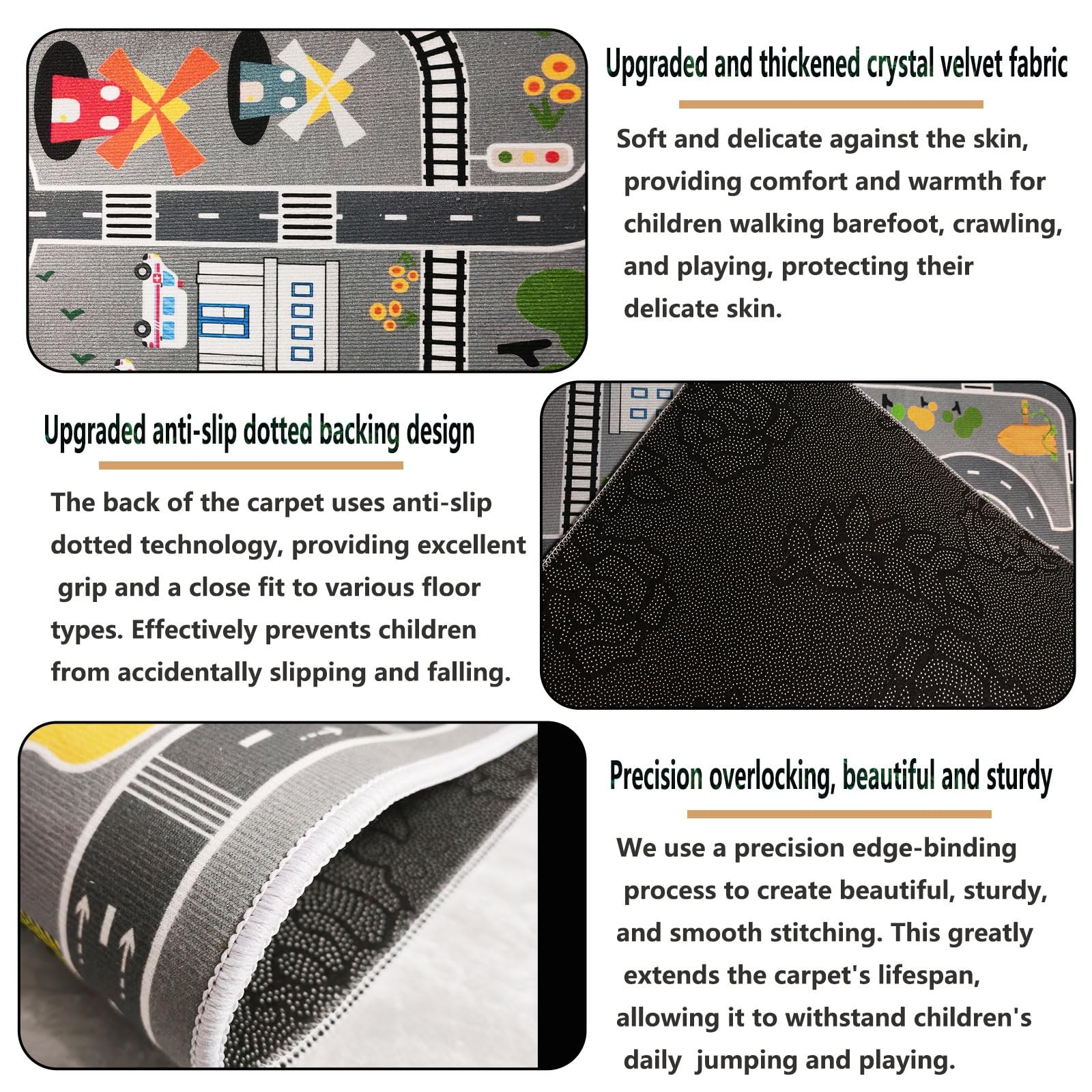 Car Rug Play Mat Road Rug,Kids Carpet Playmat Rugs City Life Great for Playin…