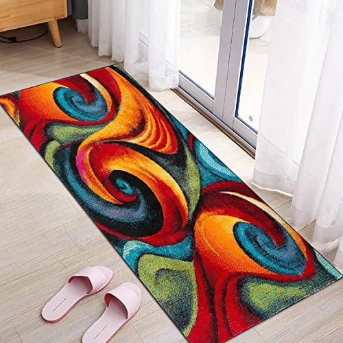 GUBIYU Abstract Rugs Modern Geometric 23.6×59 inch(60*150cm) Multicolor 035