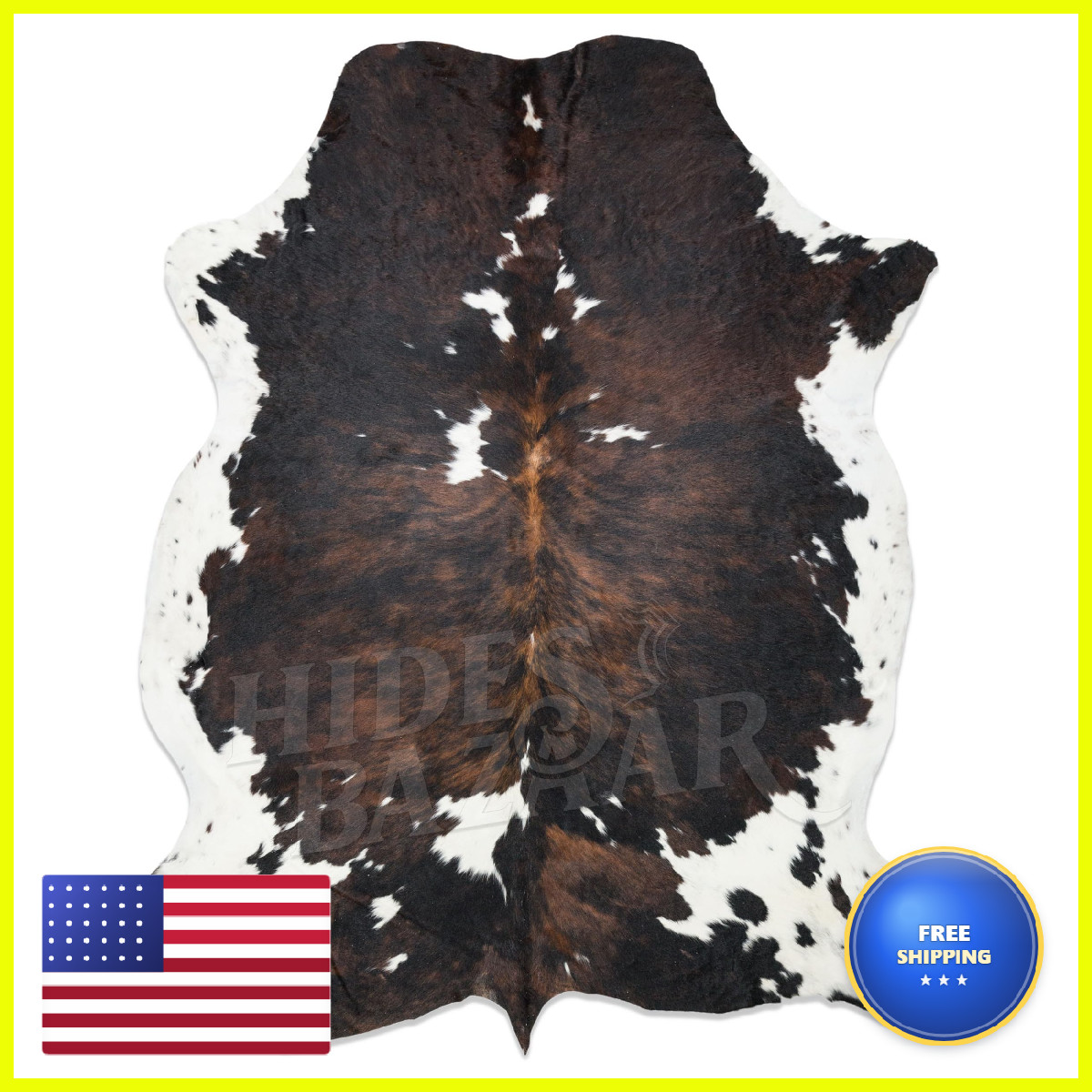 Hides Bazaar Natural Rug For Premium Dark Tricolor Rug Unique Dark Brown