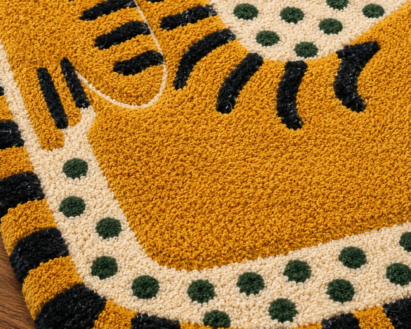 Tiger Hand Tufted Rug 3×5 Boho Animal Print Wool Area Rug Modern Entryway Decor