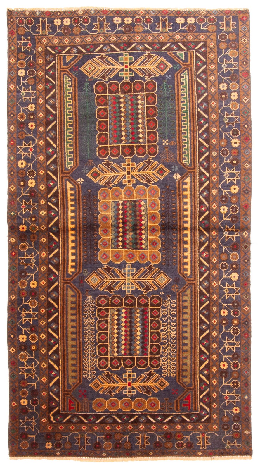 Vintage Hand-Knotted Area Rug 3’3″ x 6’3″ Traditional Oriental Wool Carpet