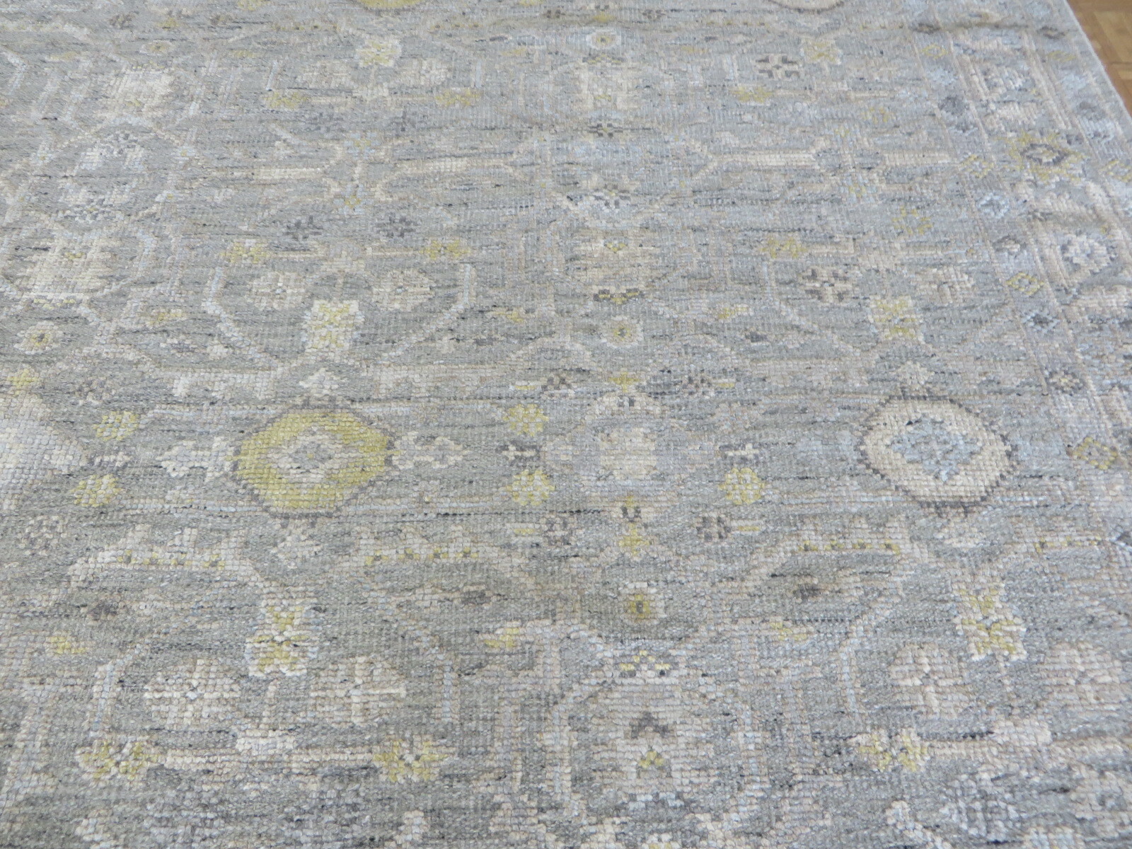 8’2 x 9’10 Hand Knotted Gray Wool & Silk Oushak Oriental Rug G12098