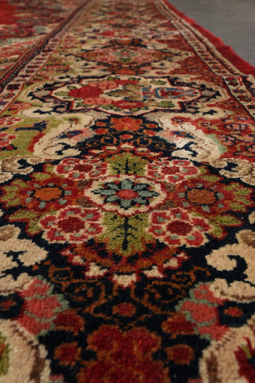 13 x 19 Perrsian Sarouuk Kermaan Rug Open Field 1960’s Irran #F-4506