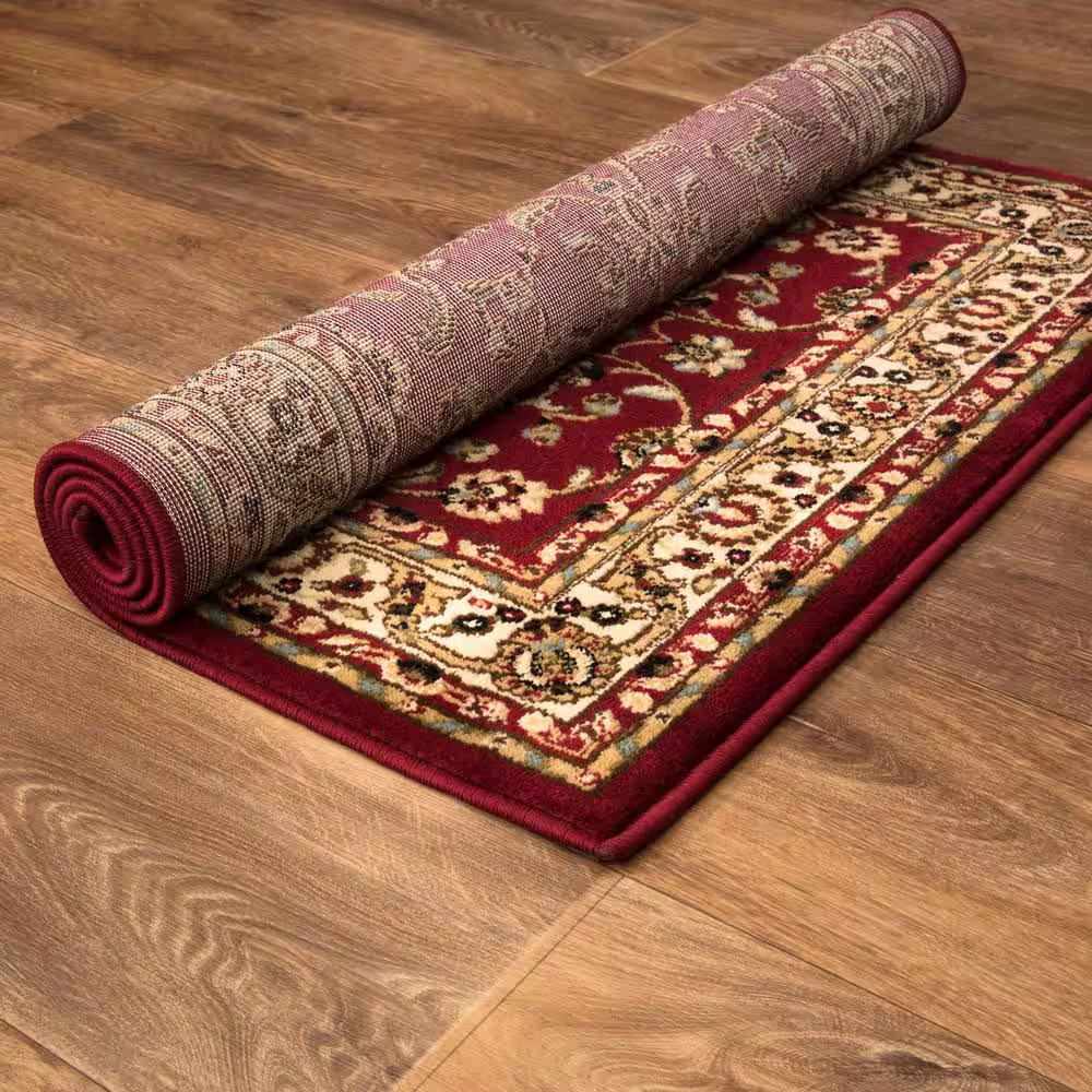 Area Rug Marash Red 31 in x 48 in Traditional Design with Floral Pattern Indoor