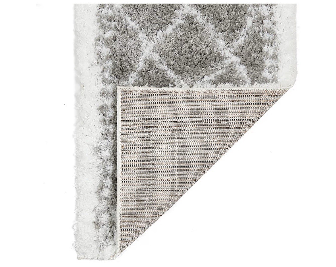 Nautica Rug – Soft and Fluffy – Beni Motif Gray & White 24 in x 36 in
