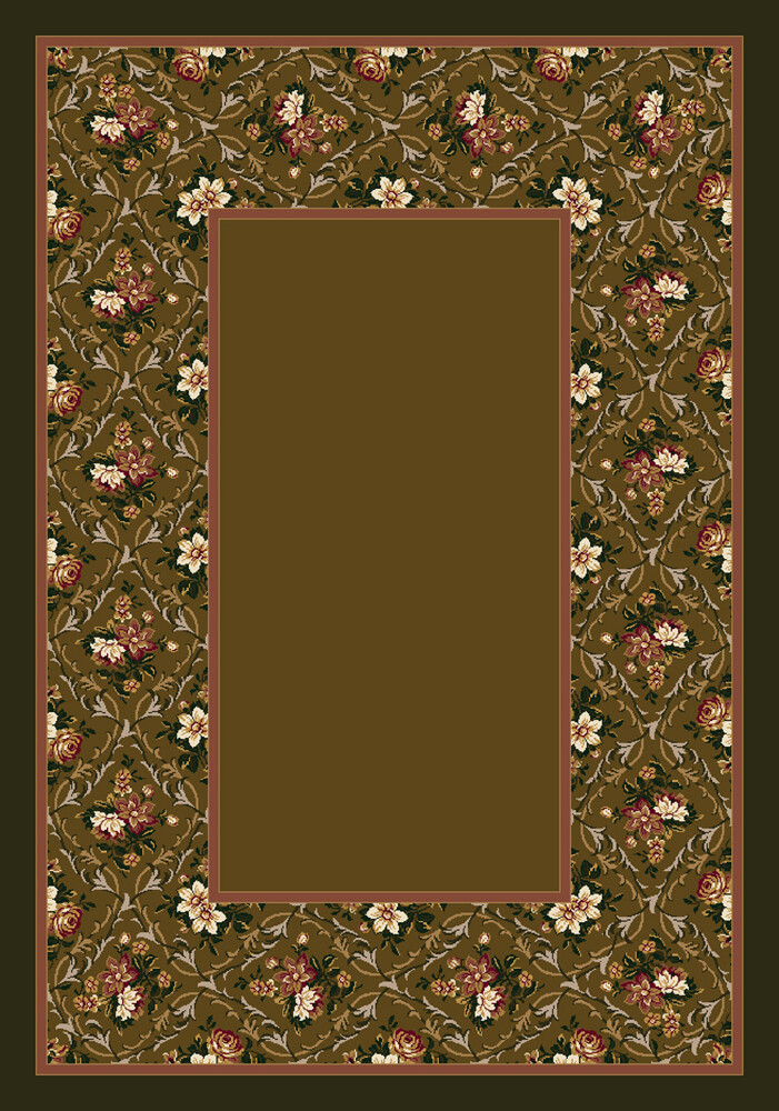 Milliken Brown Contemporary Checkered Area Rug Solid Bouquet Lace Light Tobacco