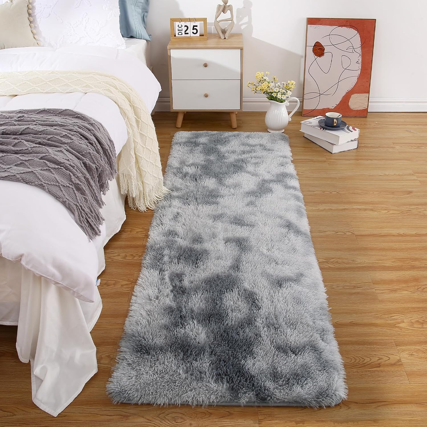 Fluffy Runner Rugs 2 X 8Ft for Bedroom Living Room Soft Shag Rug 2X8 Feet, Plush