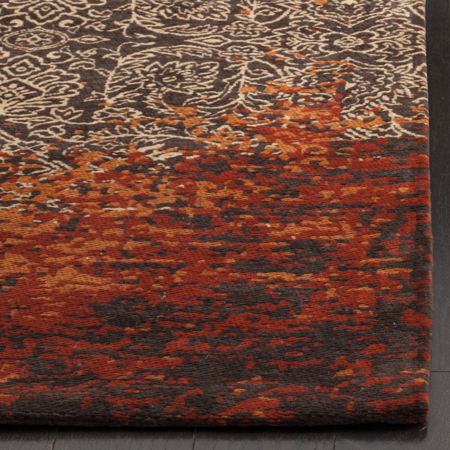 Classic Vintage Collection Area Rug – 6′ x 9′, Rust & Brown, Distressed Desig…
