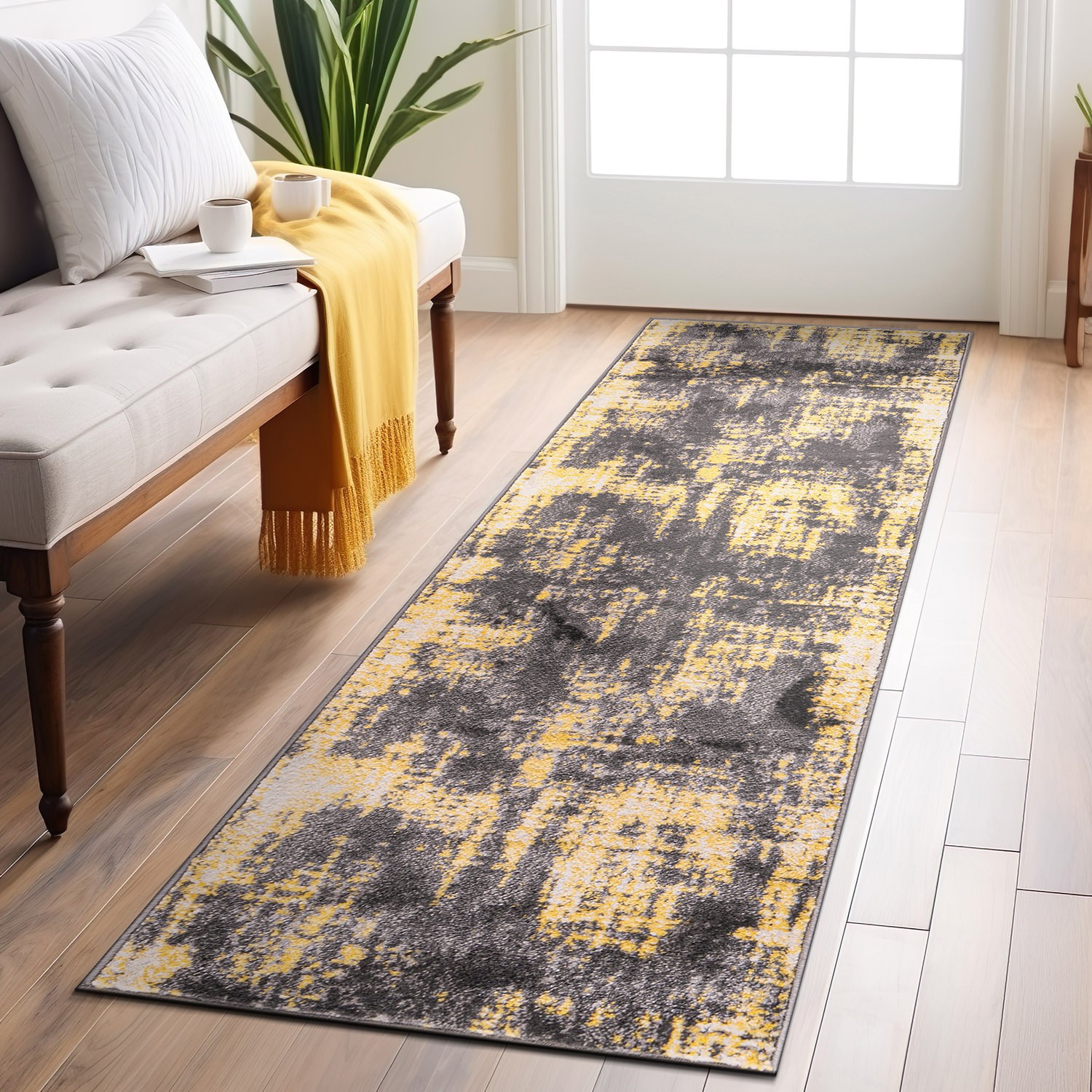 Rugshop Kitchen Floor Rugs Contemporary Abstract Design Runner Rug for Hallway