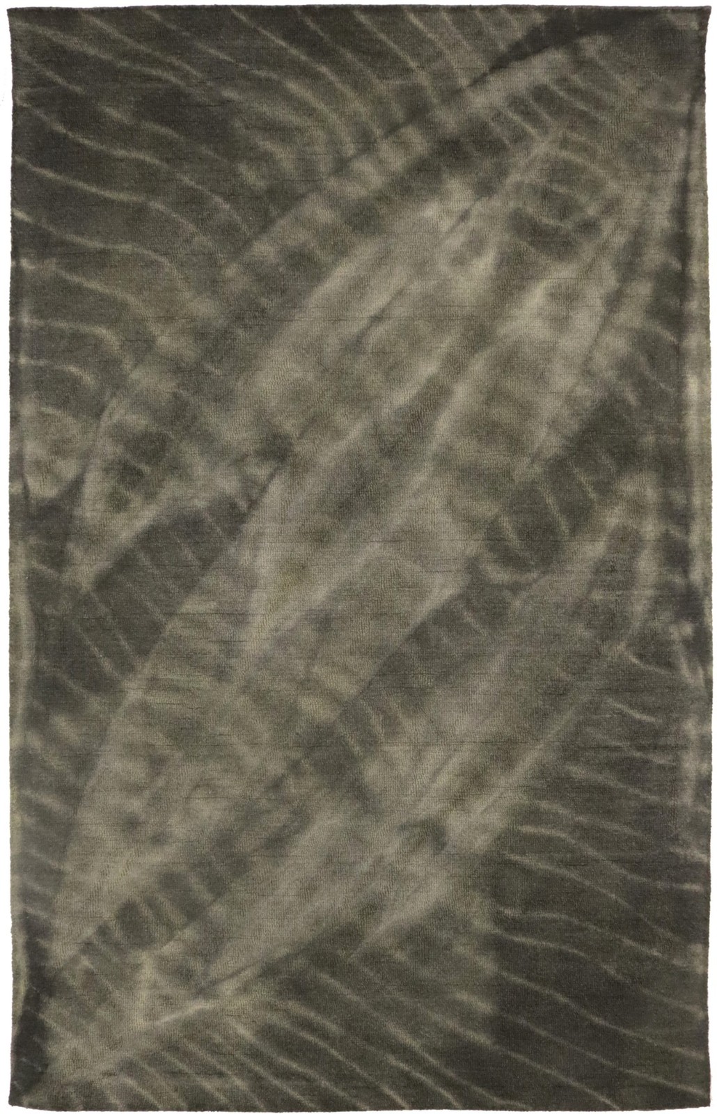 Hand-Tufted Dark Brown Tie-Dye Rug Foyer Size Modern Contemporary Carpet 5×8 ft