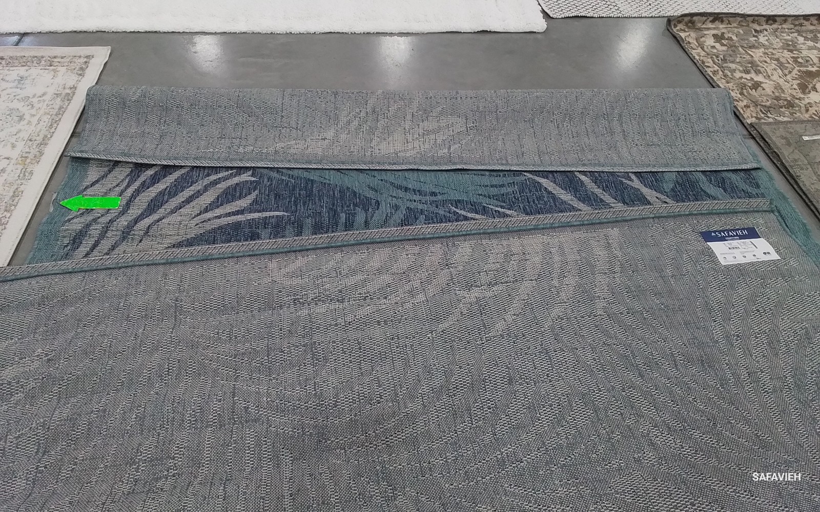 AQUA / NAVY 8′-0″ x 10′-0″ Damaged Rug Reduced Price 1172798279 CY8557-39421-810