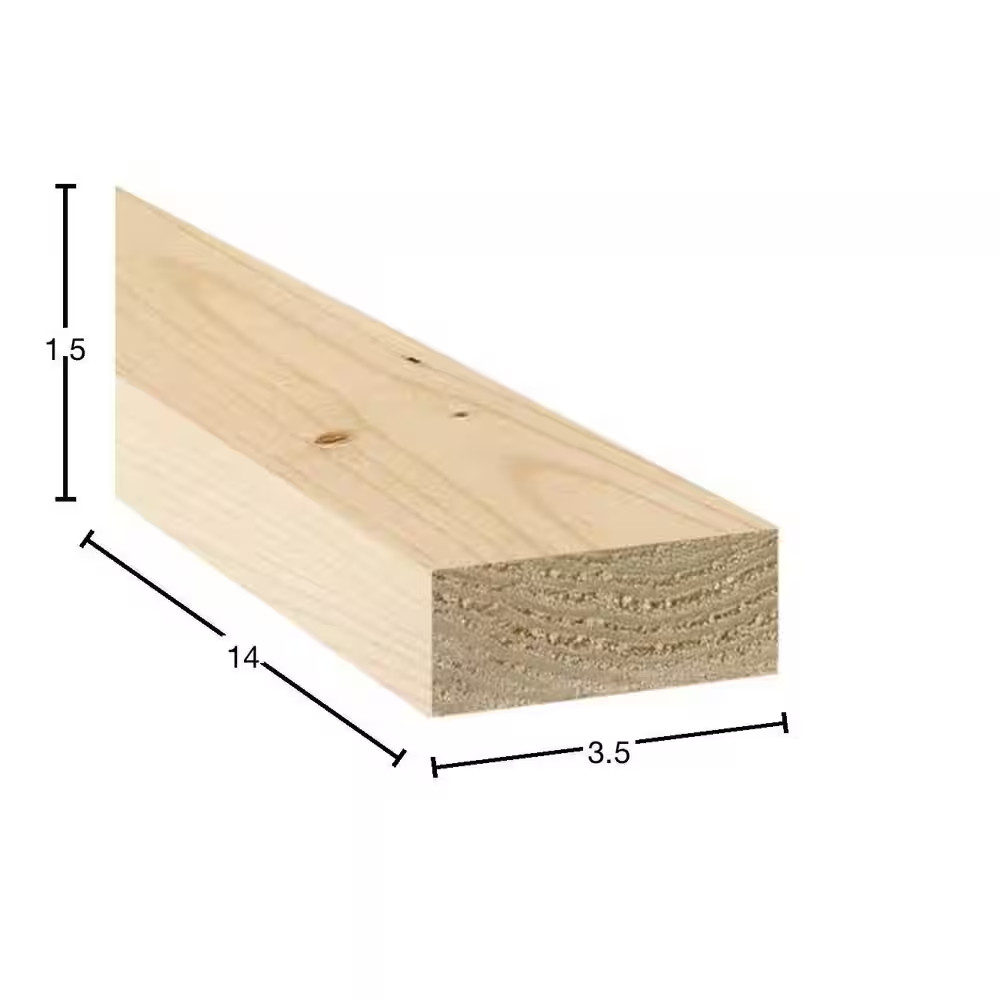 2 In. X 4 In. X 14 Ft. #2 Premium Grade SPF Dimensional Lumber