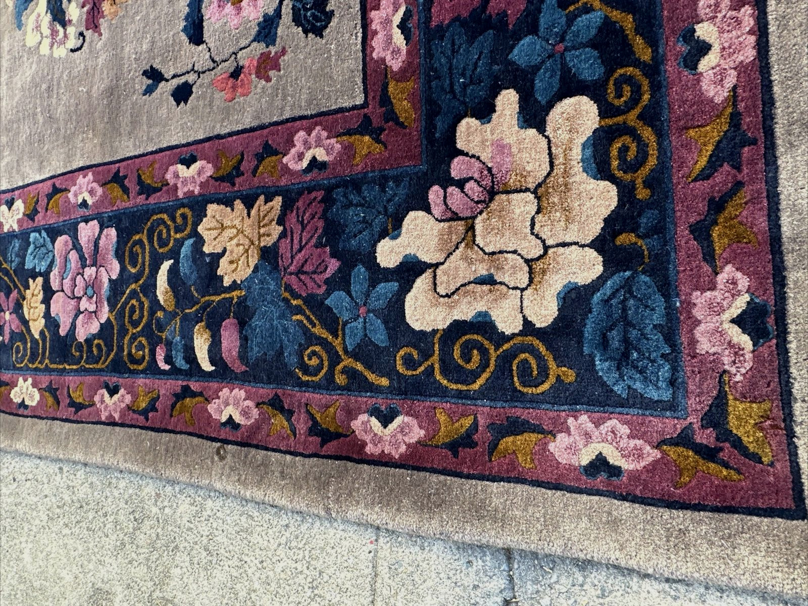Auth: 30’s Antique Art Deco Chinese Rug RARE. Mandarin Lustrous lavendar 10×14