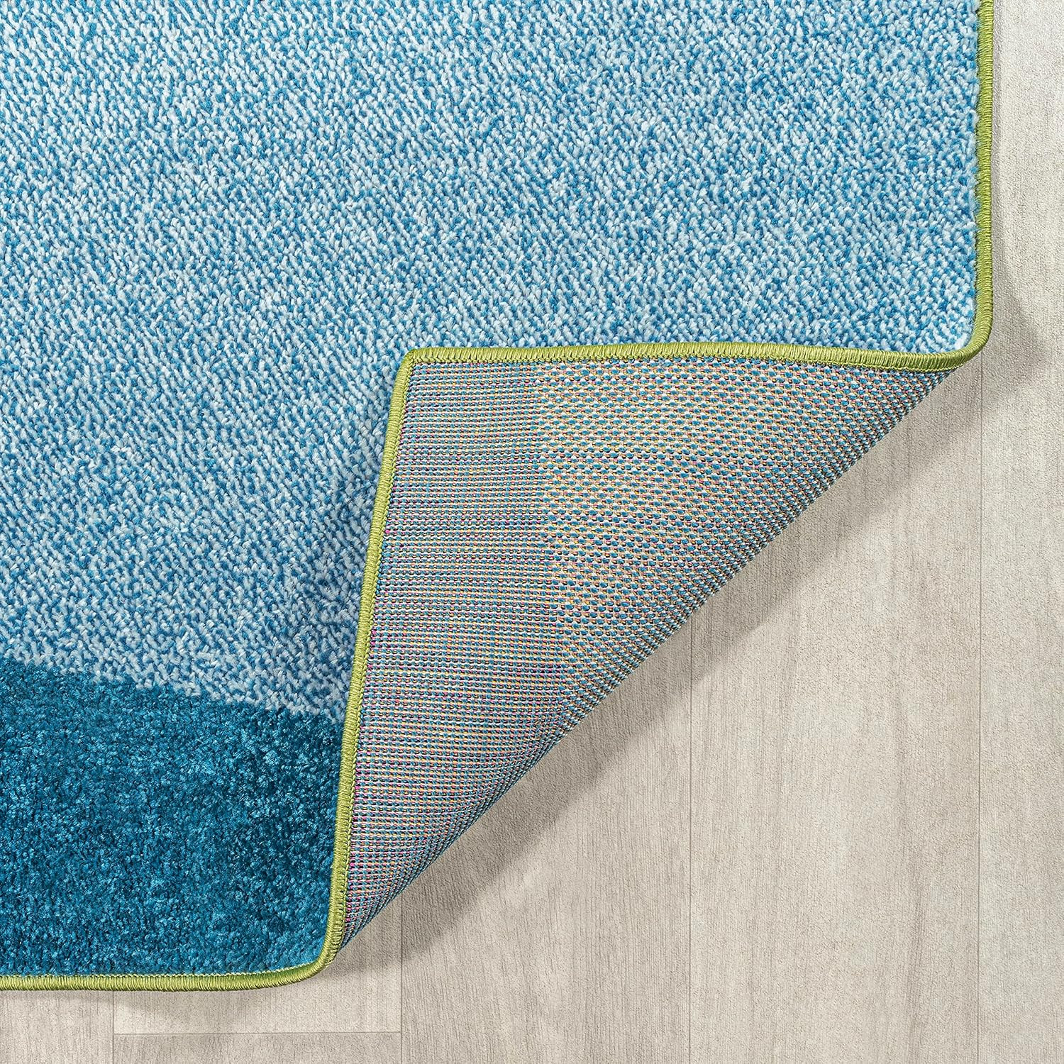 Prism Geometric Striped Indoor Area Rug 4X6, Orange/Green/Blue, Modern, Coastal,