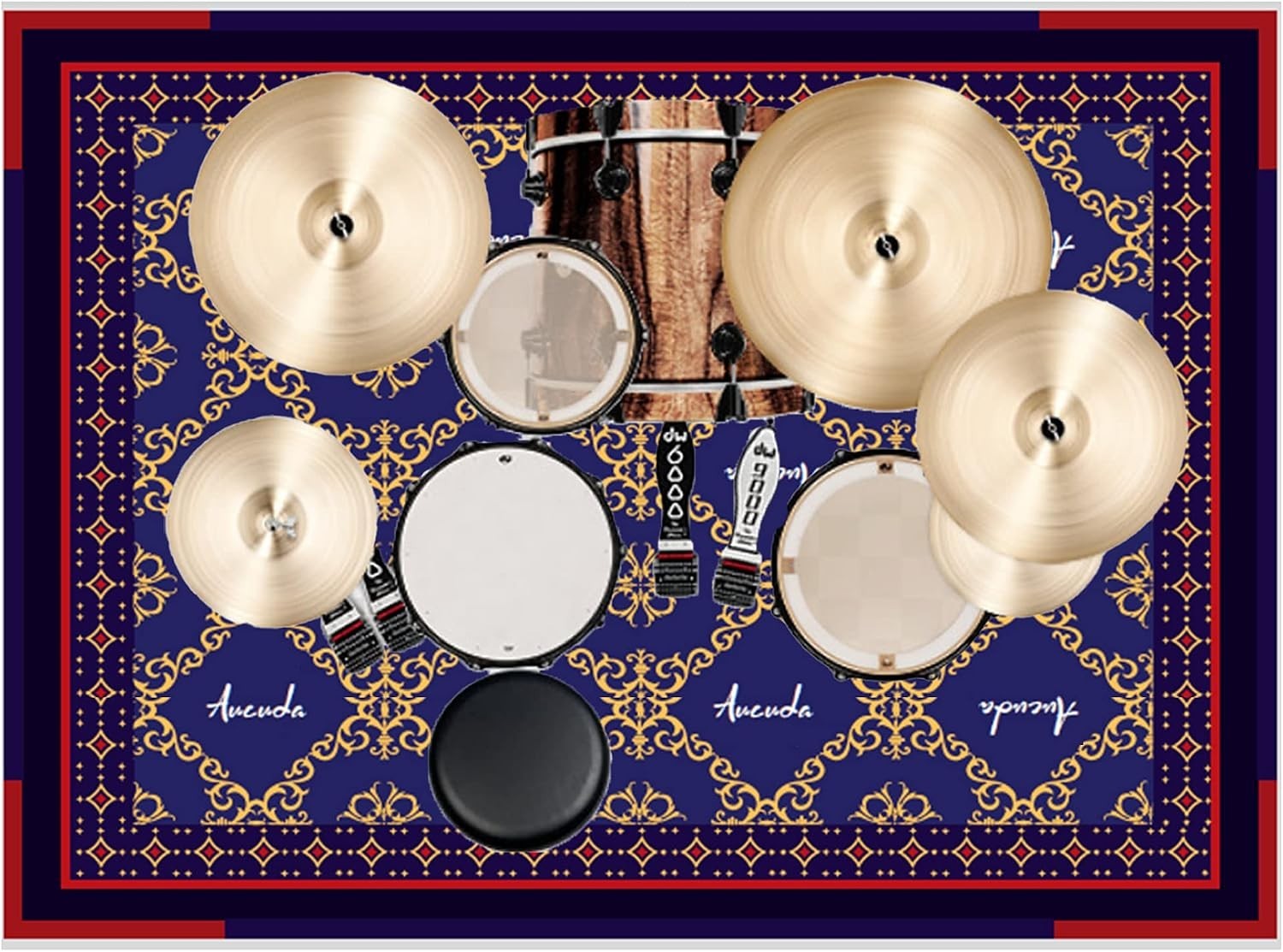 Drum Rug Mat Non Slip 4×6 Ft For Electric Set, Black Drumming Carpet | Tightly W