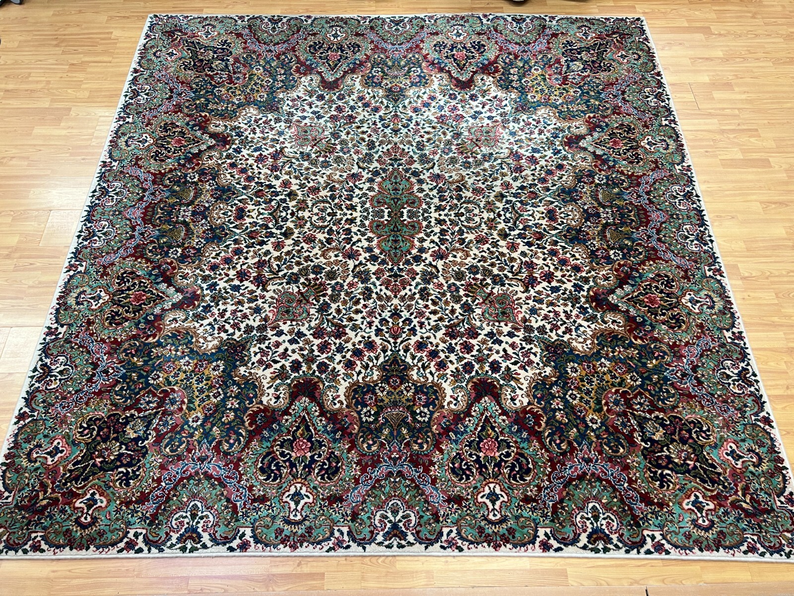 8’8″ x 8’9″ Square Karastan Kirman Design Oriental Rug – Full Pile – Made in USA