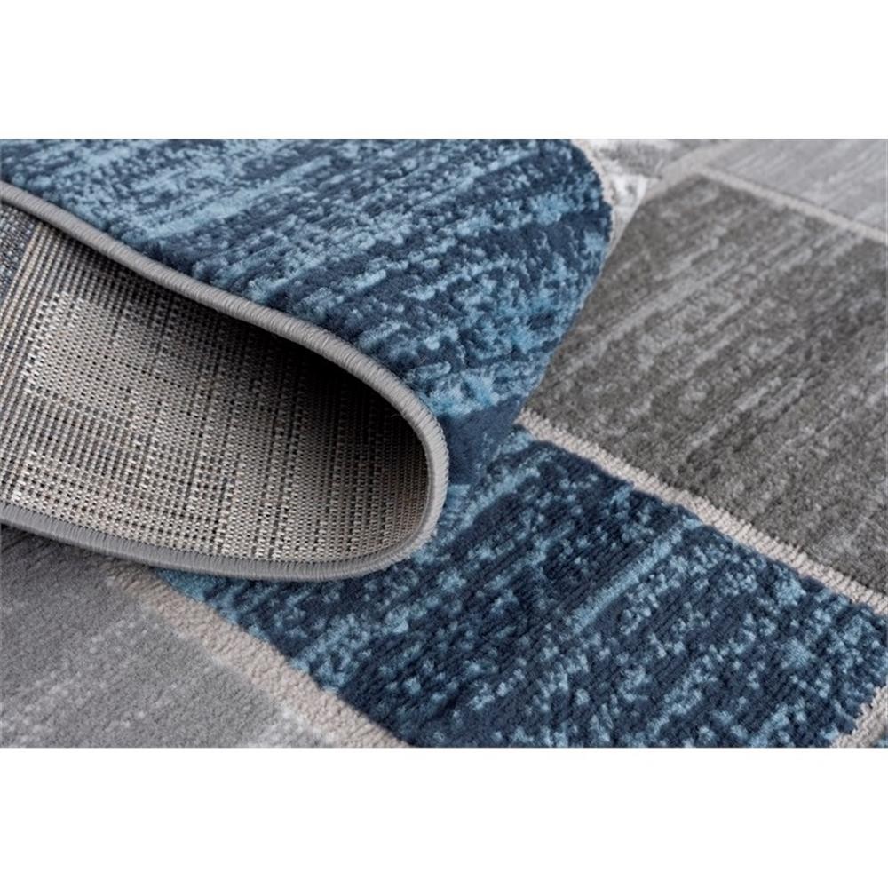L’Baiet Verena Blue Geometric 4 ft. x 6 ft. Fabric Area Rug