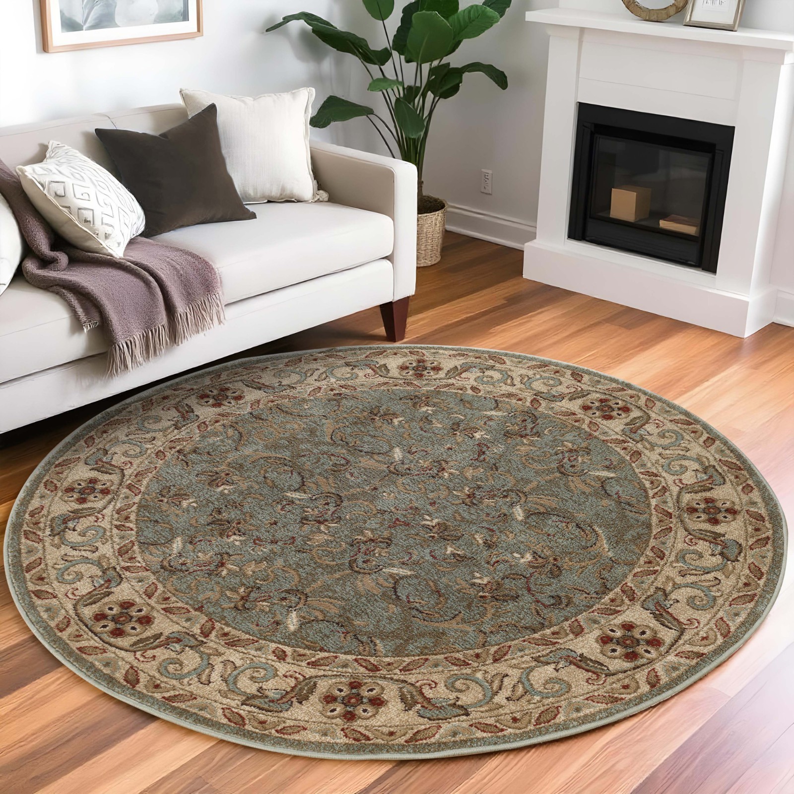 Traditional Scroll Floral Colorfast Runner Rugs Stain & Moth Resistant Area Rug