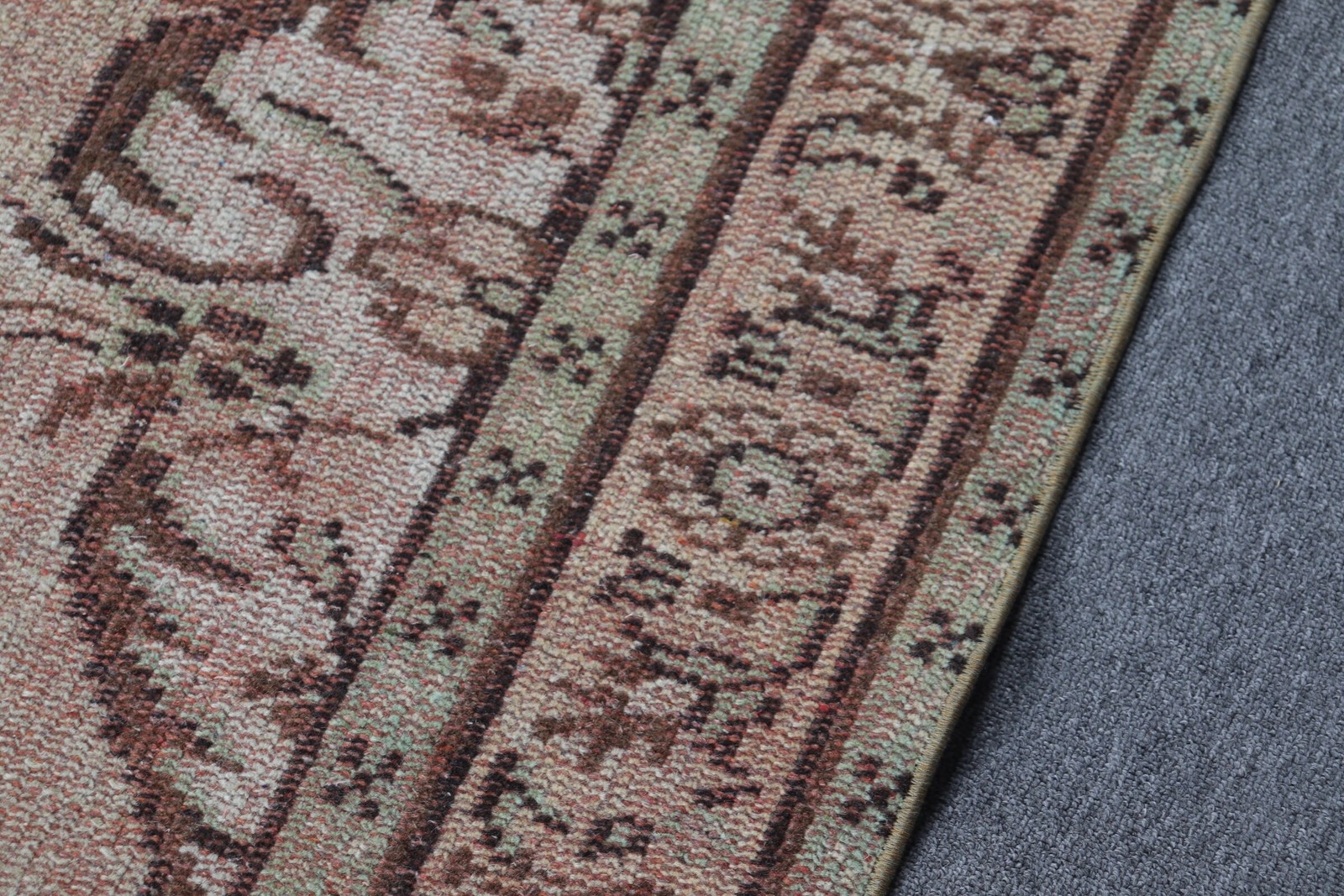 5,4×8,9 ft Large Turkish Rug, Brown Striped Vintage Rug