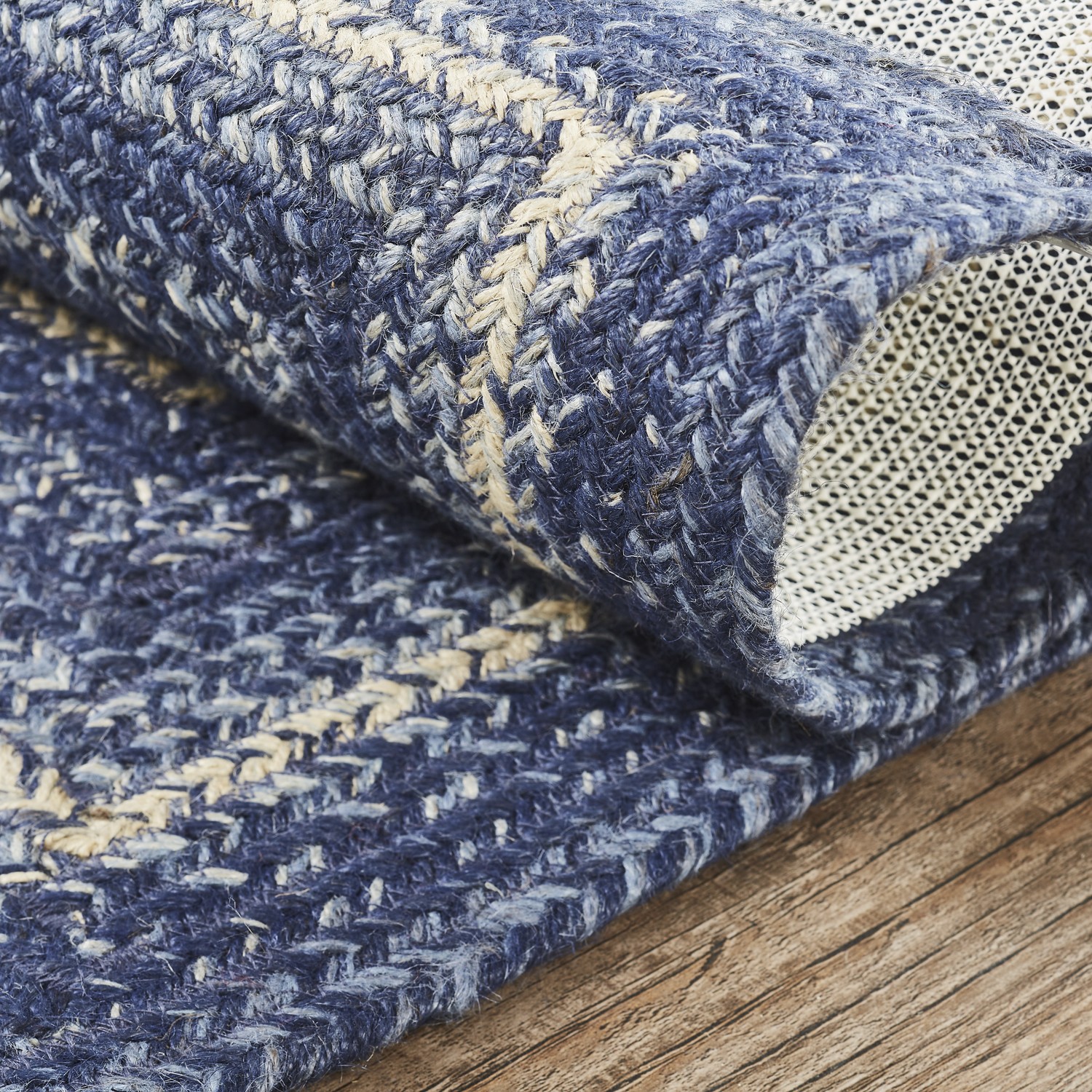 Farmhouse 36″x60″ Area Rug Blue Great Falls Textured Jute Floor Decor VHC Brands