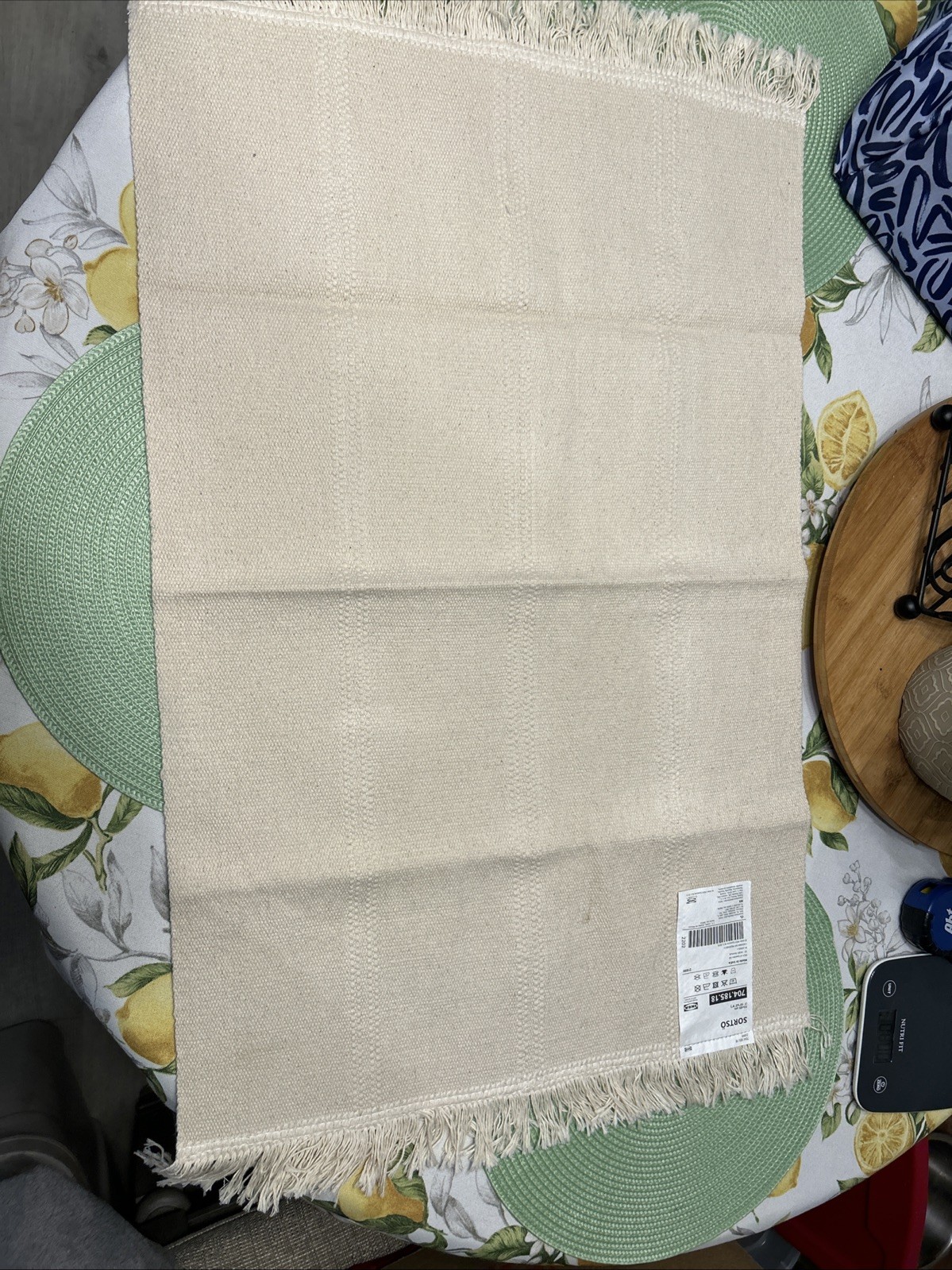 Sortso Rug Flat Woven Unbleached 55 X 85 Cm *brand Ikea*