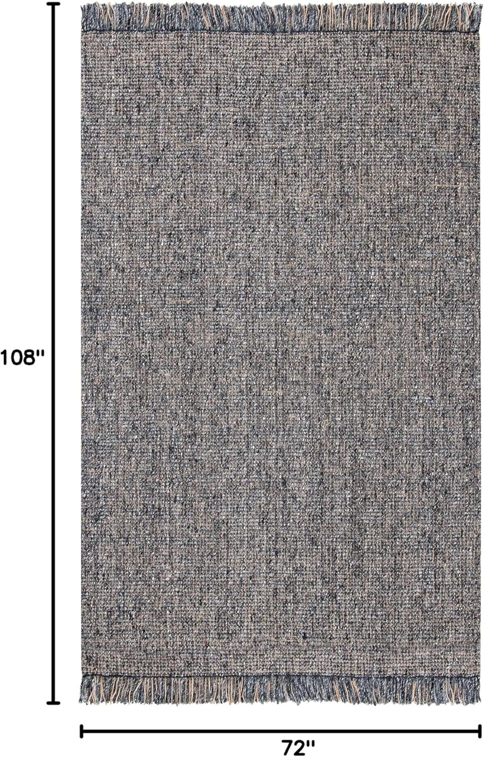 Handmade Jute Area Rug 6′ x 9′ – Charcoal & Natural, Perfect for High Traffic Ar