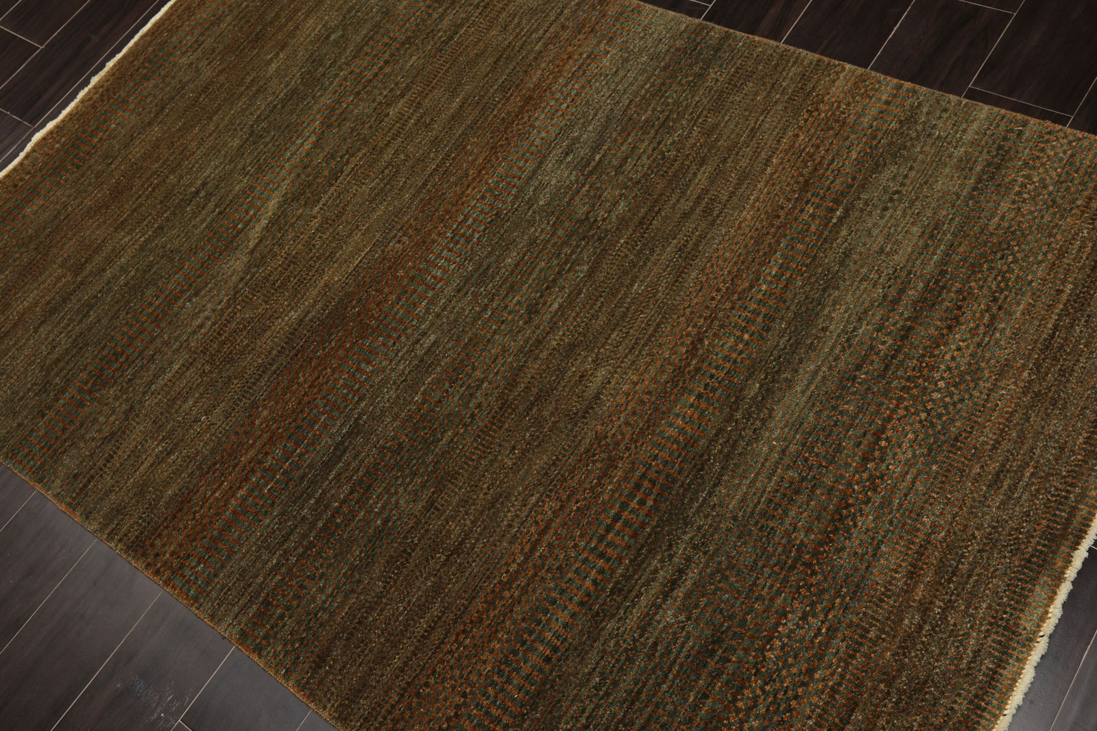 Michaelian & Kohlberg 4’5”x5’11” Authentic Hand Knotted Wool Green Tibetan Rug