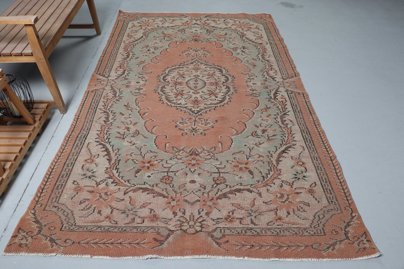 Vintage Rug, Large 5,3×9,1 ft Turkish Rug, Red Moroccan Wool Rug