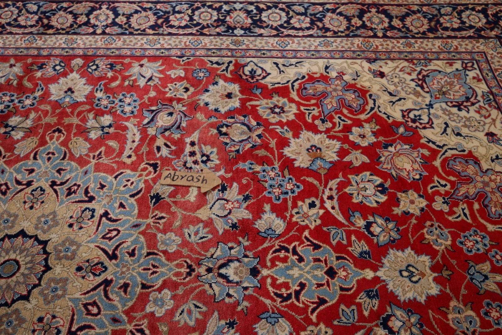 Traditional Najafabad Red/ Navy Blue Area Rug 9×13 Wool Handmade Room Size Rug
