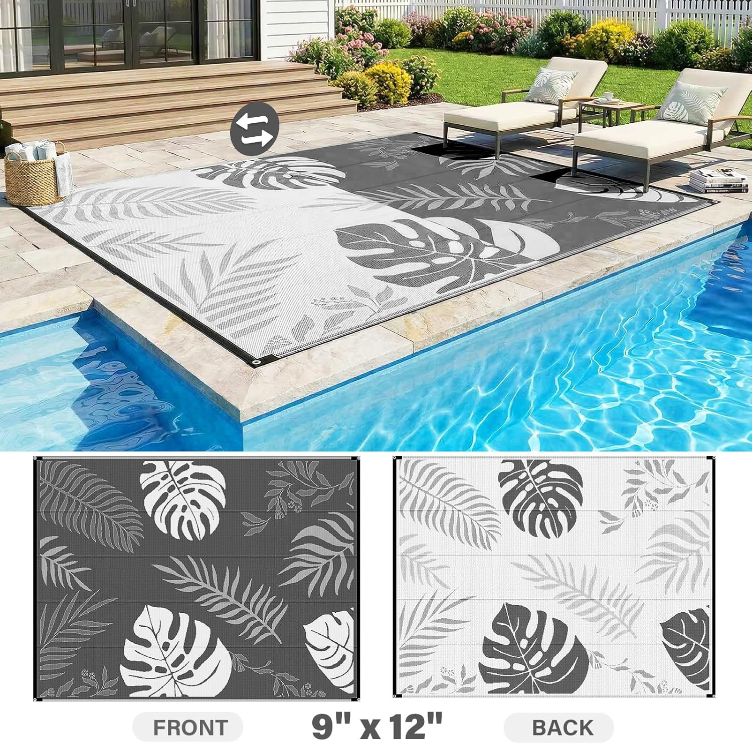 Massive Outdoor Patio Rug – 9X12Ft, Reversible & Water-Resistant & Wear-Resistan