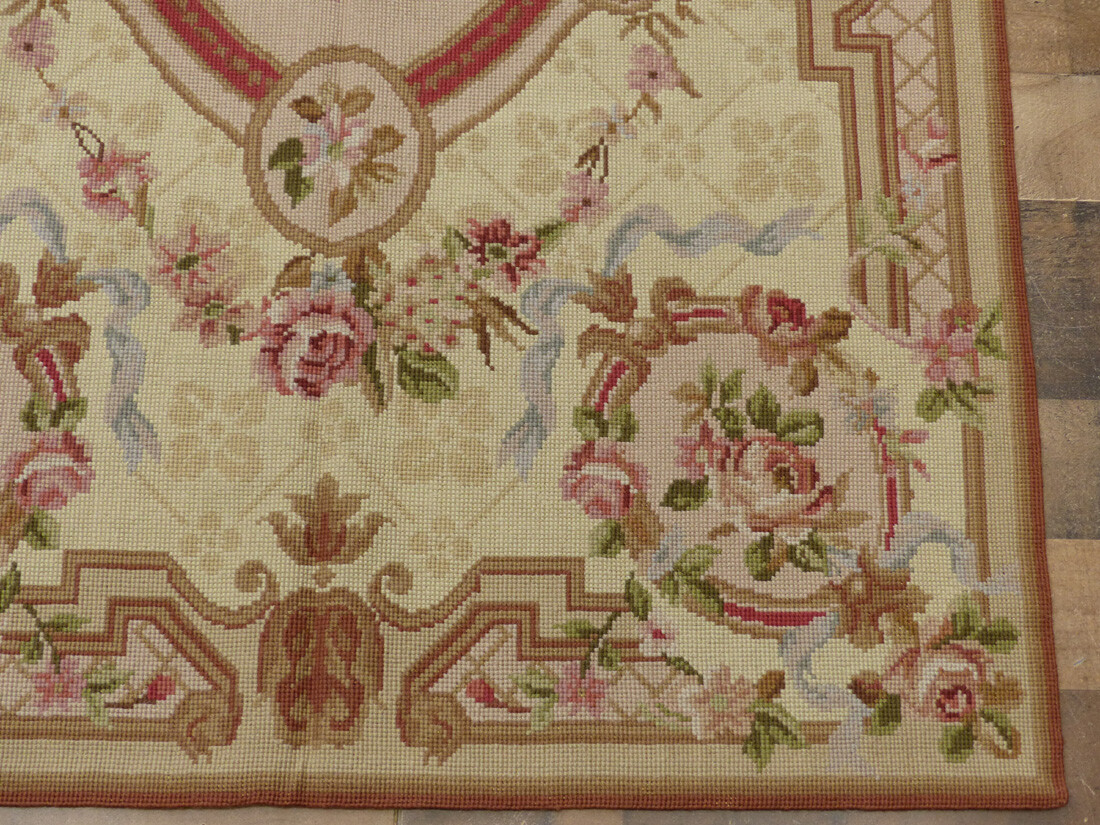 3×5 Stunning Chic French Aubusson design hand knotted wool Needlepoint area rug