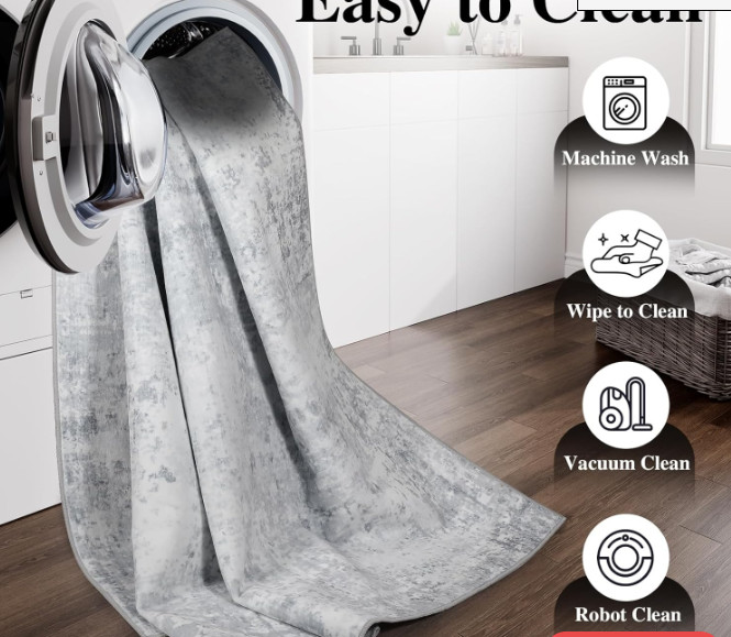 HOYAWU 6×9 Abstract Area Rug Non Slip Soft Foldable Washable Low Stain Resistant