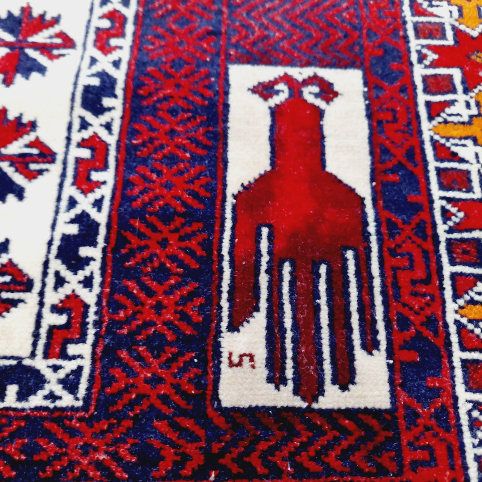 3×5 ft Vintage Afghan Balouch Baluchi Hand Knotted Wool Area Rug Prayer Rug