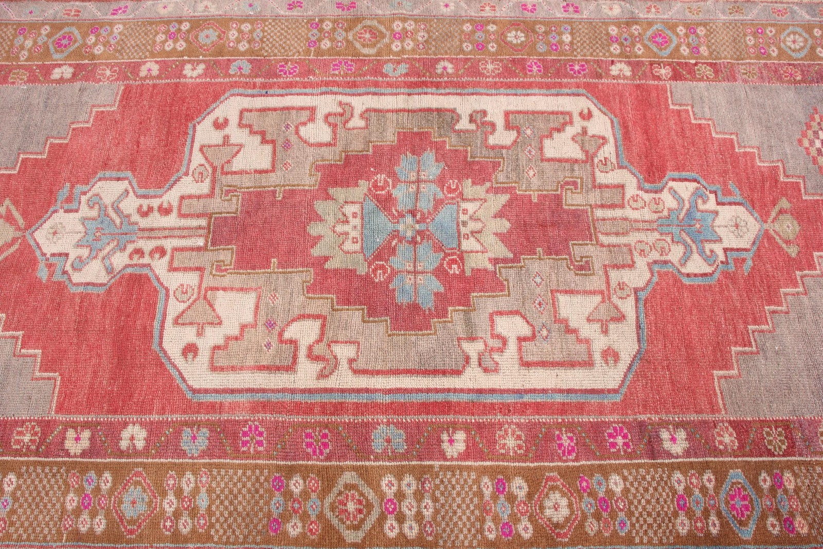 Turkish 4,4×8 ft Rug, Area Vintage Rug, Red Plants & trees Wool Rug