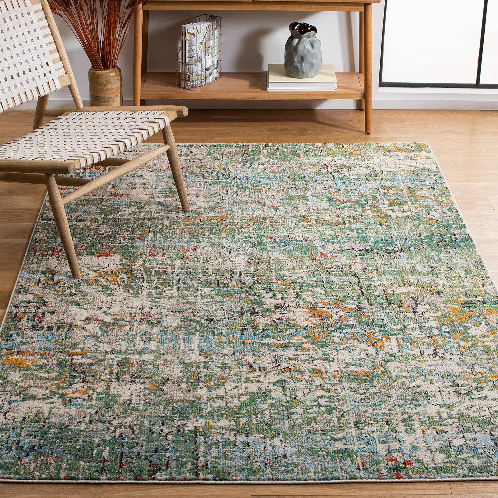 Madison Collection Accent Rug – 2’2″ x 4′, Green & Turquoise, Modern Abstract…