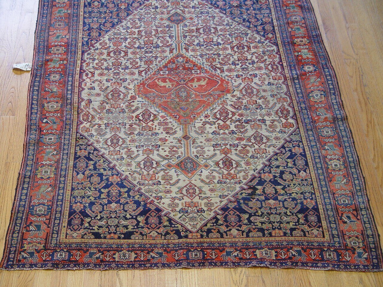 4’6″x6’6″ Antique 1850s Sennehh Lions Kurdish Hand Knotted Wool Oriental Rug