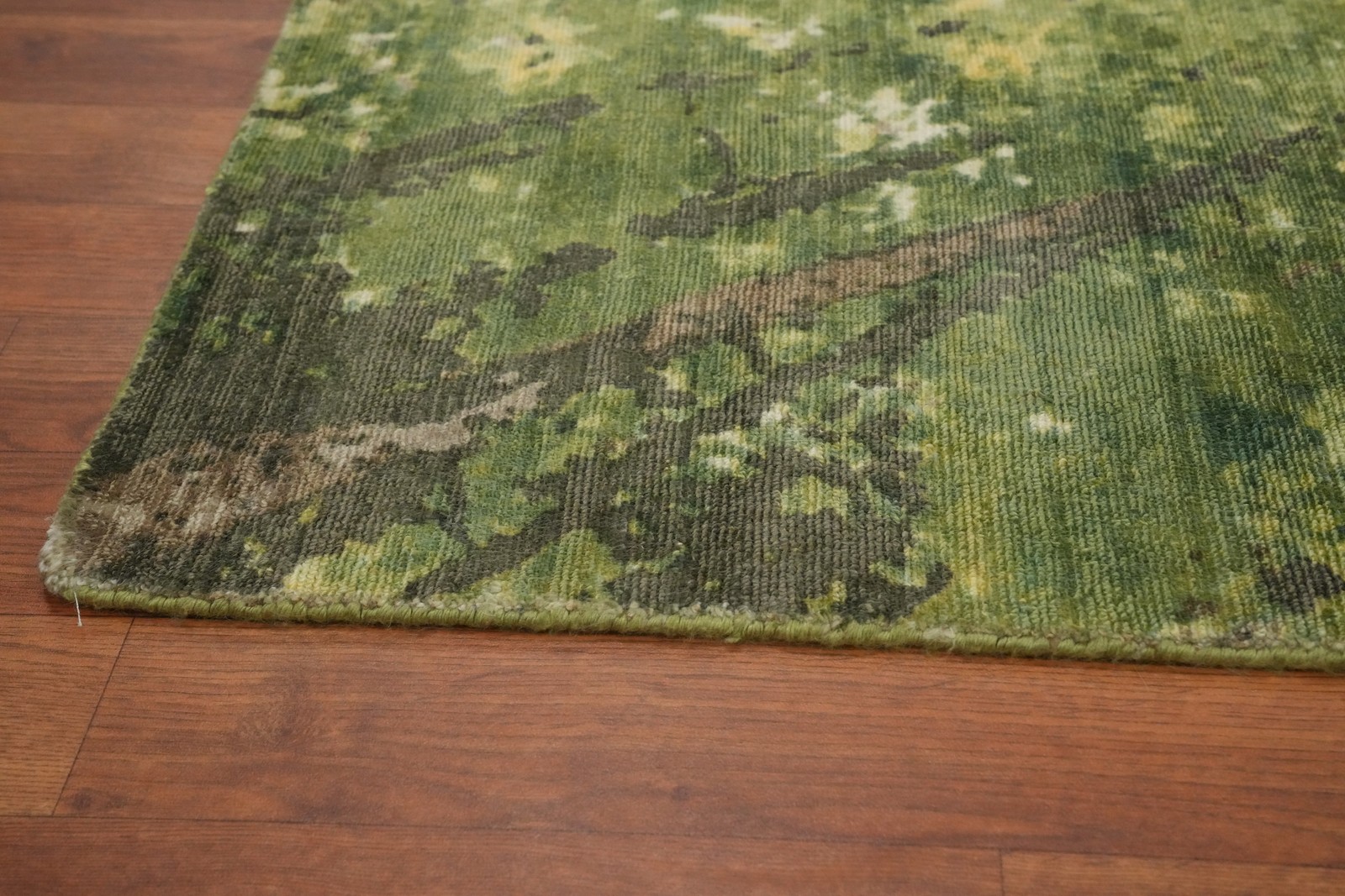 Handmade Multicolor Silk Carpet Nature Print Modern Rug 5×8 Ft Abstract Area Rug