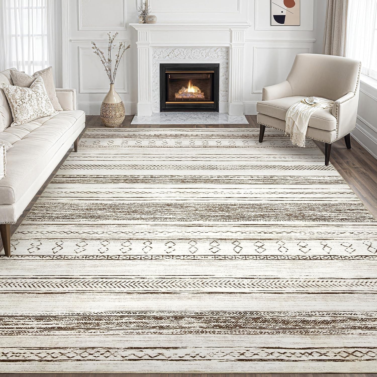 Boho Moroccan 9′ X 12′ Rug – Soft, Stain Resistant, and Elegant for Every Room