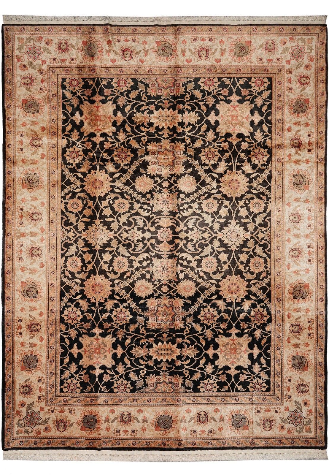 9 x 11.5 Hand-Knotted New Zigler Rug Black #F-4522