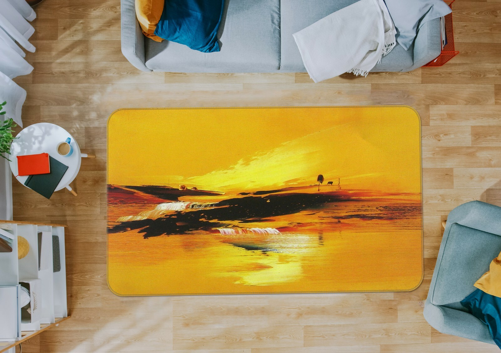 3D Yellow Oil Painting ZHUA2293 Game Non Slip Rug Mat Photo Carpet Zoe