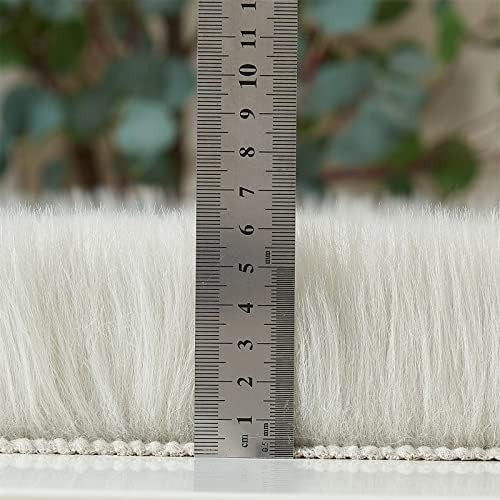 Luxury 2′ x 3′ Faux Fur Sheepskin Rug – Soft Beige Ideal for Modern Decor