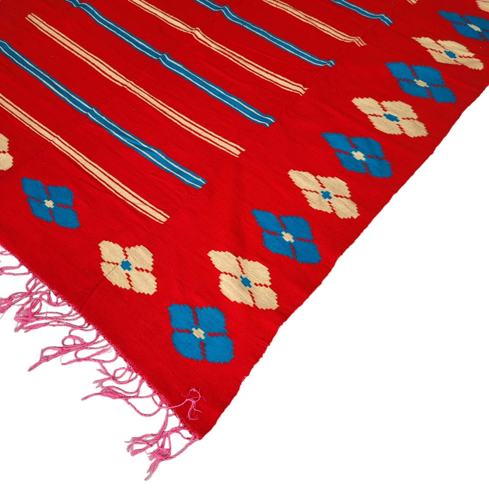 Moroccan Handmade Vintage Rug Kilim Area Carpet Wool Tribal Azilal Rug Berber