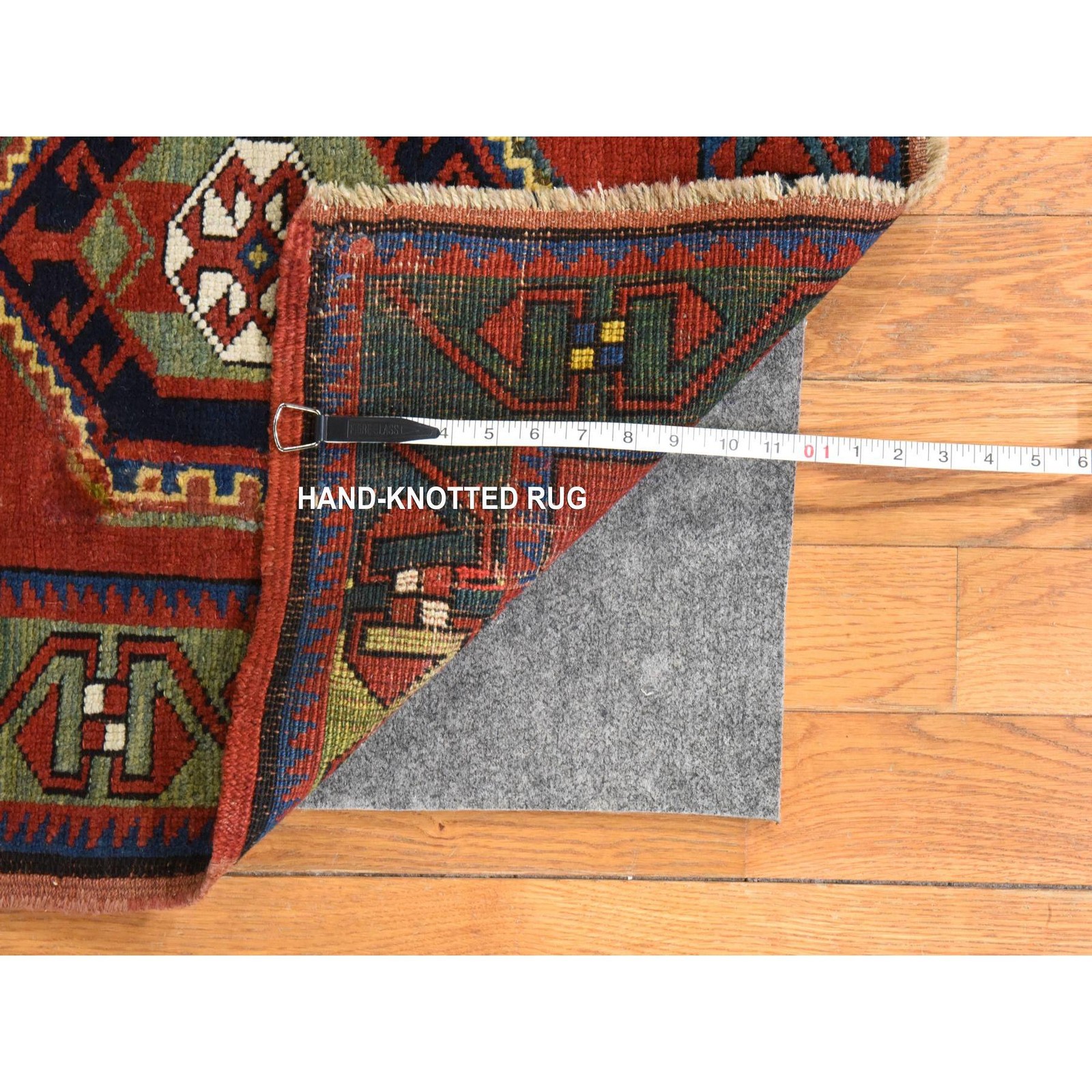 4’9″x7’1″ Red Antique Caucasian Armenian Kazak Pure Wool Hand Knotted Rug 78531