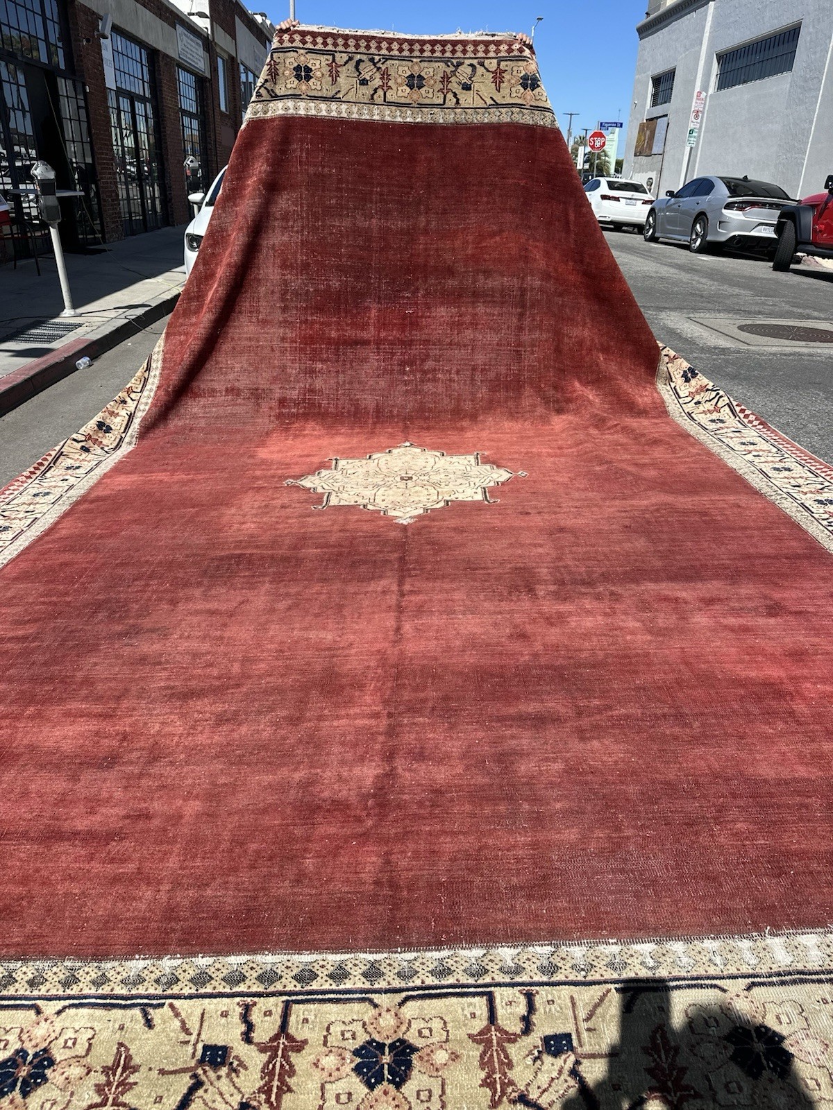 Auth: 19th C Antique Agra Rug Elegant Unique Sophisticated Decor Brick 12×17