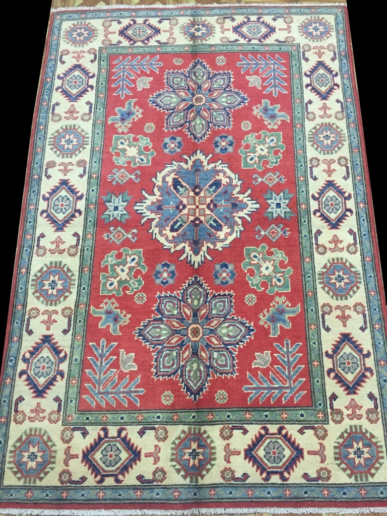Oriental Handmade Rug 4 x 6 Kazak Antique Reproduction Rug PIX-28155