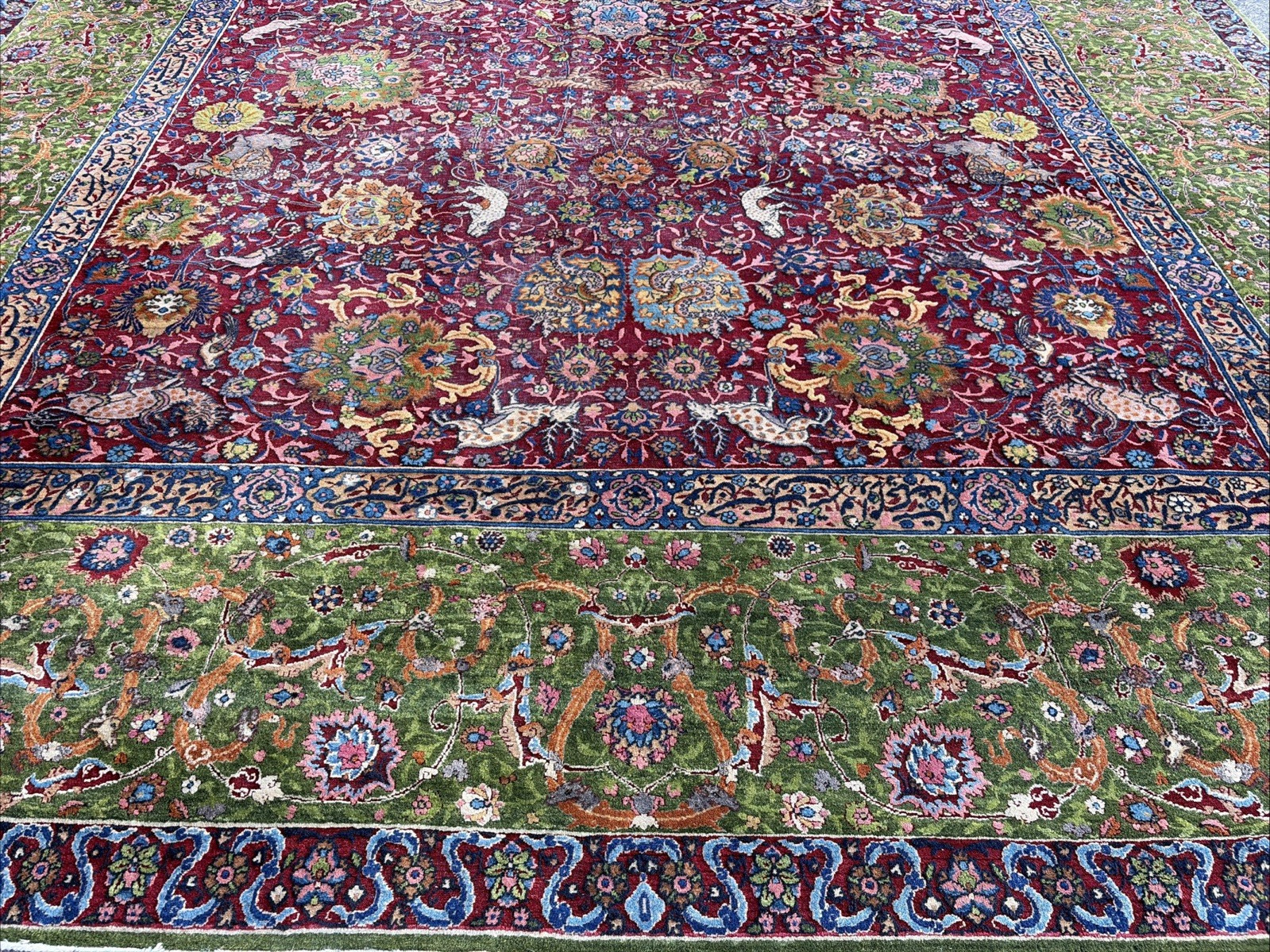 Auth: Antique Lavar Rug Spiral Tendril Classical Era Masterpiece 10×19