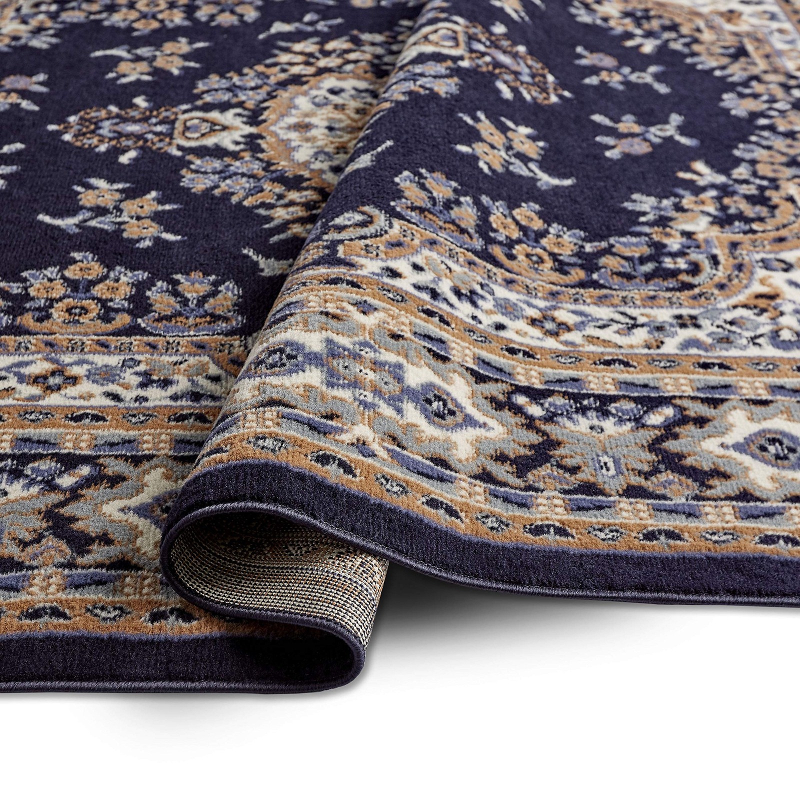 Home Dynamix Premium Sakarya Traditional Medallion Area Rug, Navy Blue/Brown,…