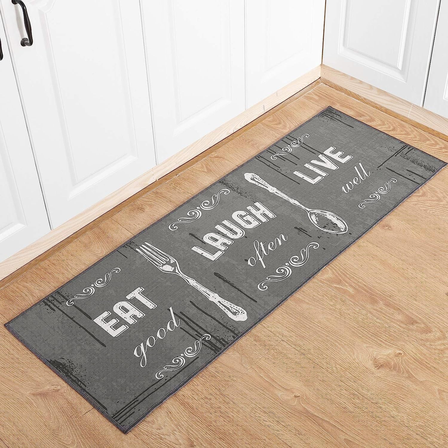 Carvapet 2-Piece Kitchen Rug Set Non-Slip Doormat Runner Mat 17″x48″ 17″x24″