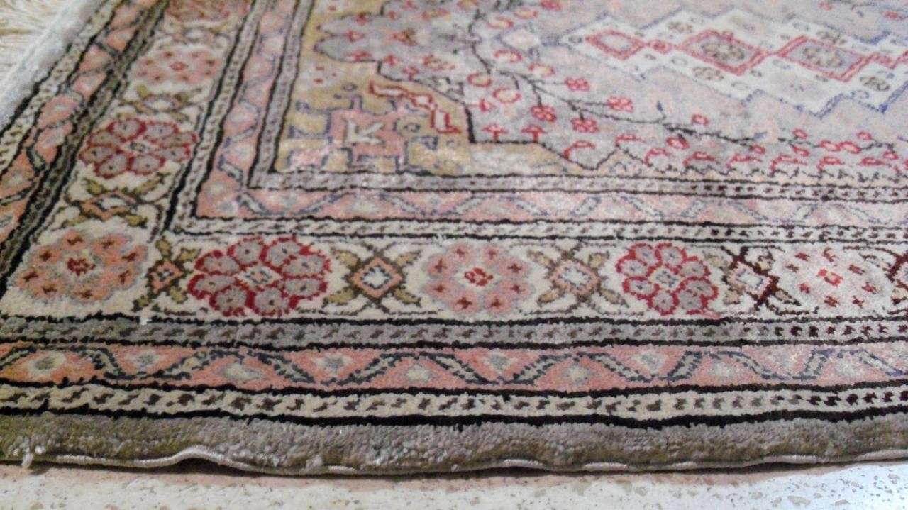 Hand Made Silk Oriental Rug Mat 16″ x 22″ 288 KPSI