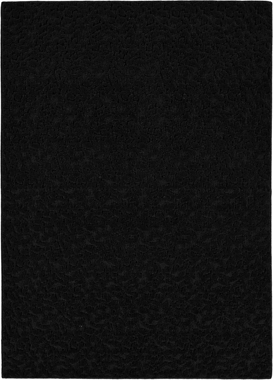 Ivy 6 Ft. X 9 Ft. Black Floral Solid Color Area Rug – Durable, Stylish, and Soft